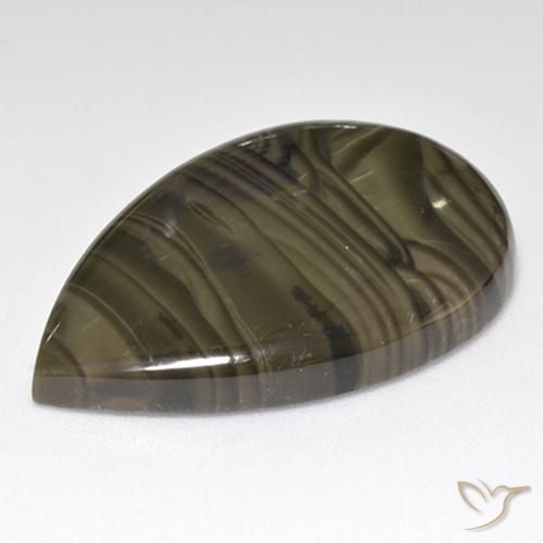 Diaspro Marrone scuro naturale da 24.15 ct, Forma a pera, Opaco