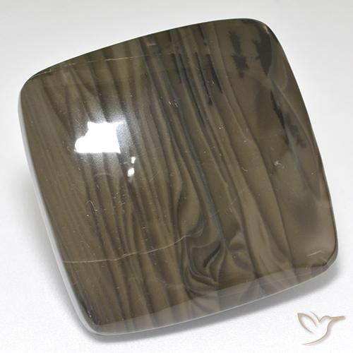 37.55ct Naturale Marrone scuro Diaspro, Cuscino, Opaco