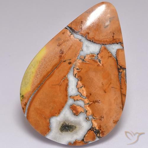 38.11ct Naturale Multicolore Diaspro, Forma a pera, Opaco