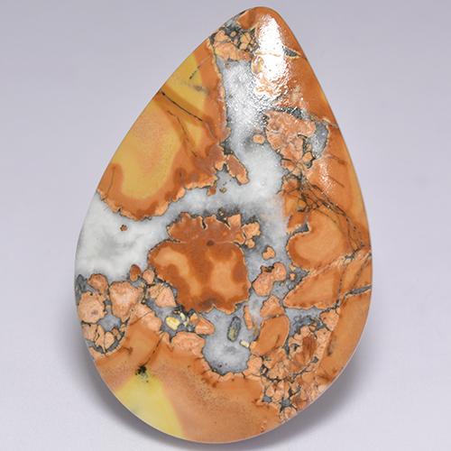 Diaspro naturale multicolore da 40,78 ct, taglio a pera, opaco