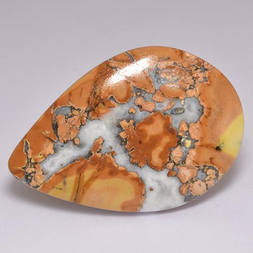 Diaspro naturale multicolore da 40,78 ct, taglio a pera, opaco