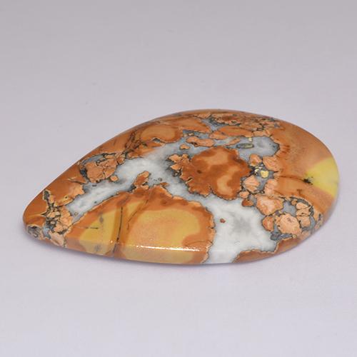 Diaspro naturale multicolore da 40,78 ct, taglio a pera, opaco