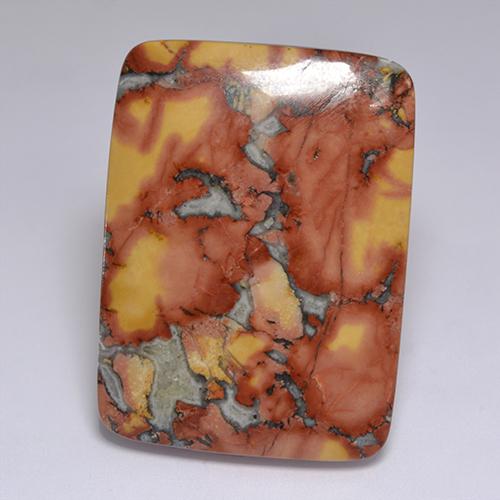 Diaspro naturale multicolore da 67,84 ct, taglio a cuscino, opaco