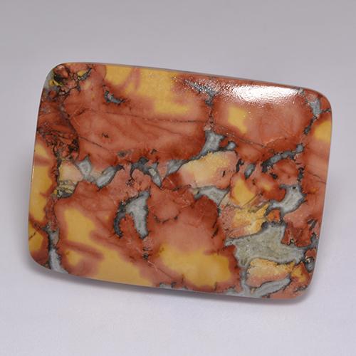 Diaspro naturale multicolore da 67,84 ct, taglio a cuscino, opaco