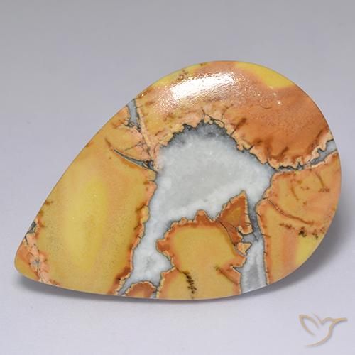 33.48ct Naturale Multicolore Diaspro, Forma a pera, Opaco