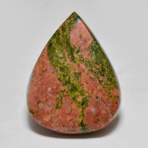 Diaspro naturale multicolore da 13,09 ct, taglio a pera, opaco
