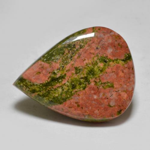 Diaspro naturale multicolore da 13,09 ct, taglio a pera, opaco