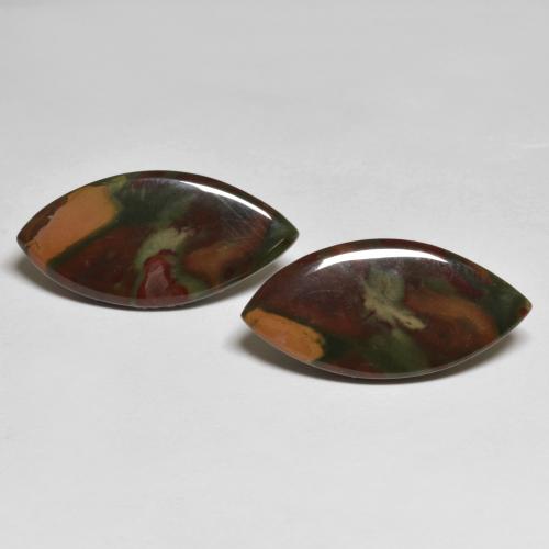 Diaspro naturale multicolore da 14,34 ct, marchesa, opaco