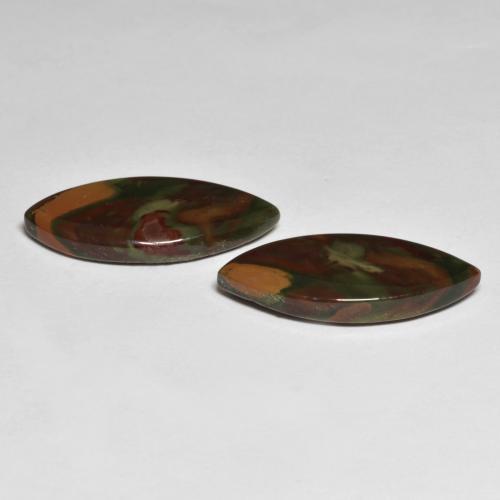Diaspro naturale multicolore da 14,34 ct, marchesa, opaco