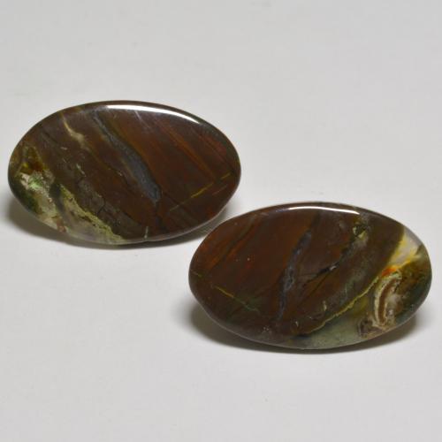 Diaspro naturale multicolore da 15,58 ct, taglio ovale, traslucido