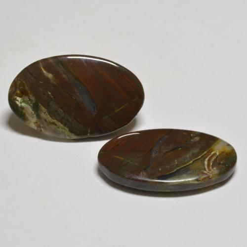 Diaspro naturale multicolore da 15,58 ct, taglio ovale, traslucido
