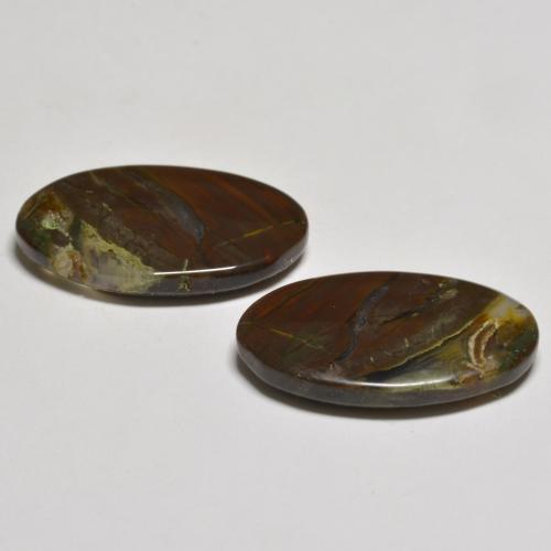 Diaspro naturale multicolore da 15,58 ct, taglio ovale, traslucido