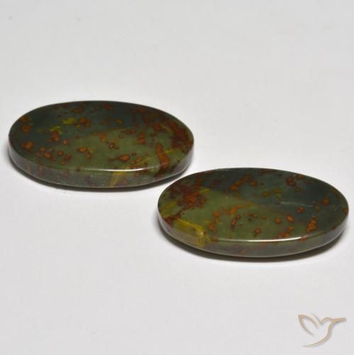 Gemme di Diaspro Multicolore naturale da 18.15 ct, Ovale, Opaco