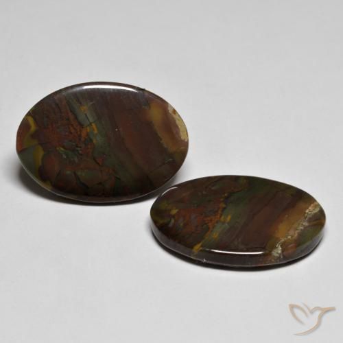 19.29ctw Naturale Multicolore Diaspro, Ovale, Opaco