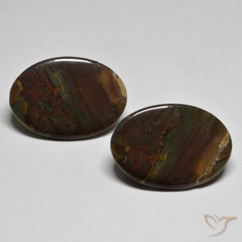Gemme di Diaspro Multicolore naturale da 19.29 ct, Ovale, Opaco