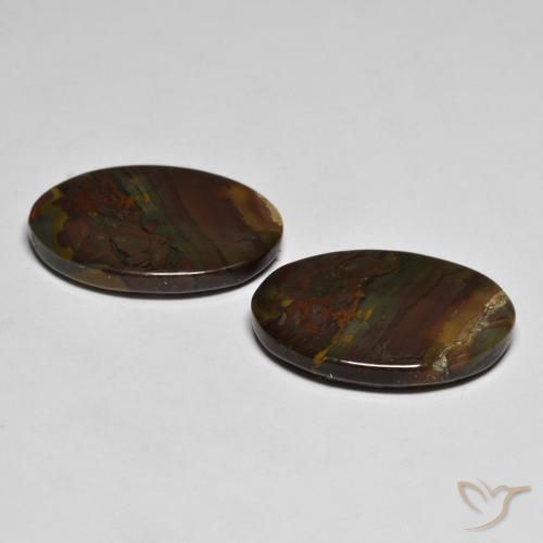 Gemme di Diaspro Multicolore naturale da 19.29 ct, Ovale, Opaco