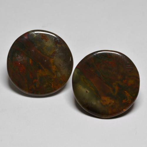 Gemme di Diaspro Multicolore naturale da 21.11 ct, Taglio rotondo, Opaco