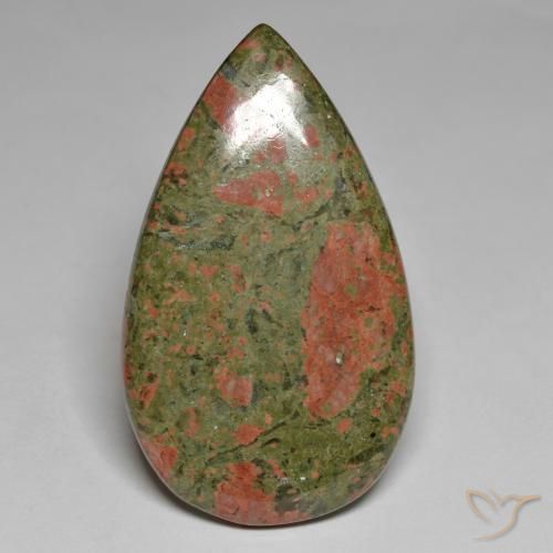 40.05ct Naturale Multicolore Diaspro, Forma a pera, Opaco