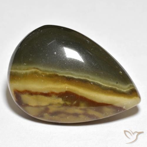 20.58ct Naturale Multicolore Diaspro, Forma a pera, Opaco