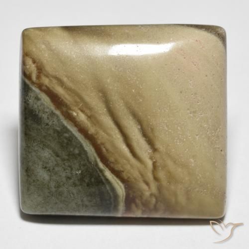 27.20ct Naturale Multicolore Diaspro, Quadrato, Opaco