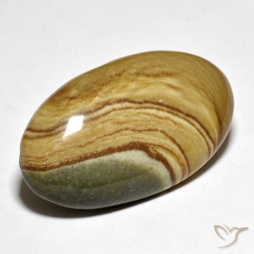 Diaspro Multicolore naturale da 24.75 ct, Ovale, Opaco