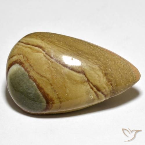 Diaspro Multicolore naturale da 37.78 ct, Forma a pera, Opaco
