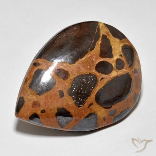 Diaspro Multicolore naturale da 19.79 ct, Forma a pera, Opaco