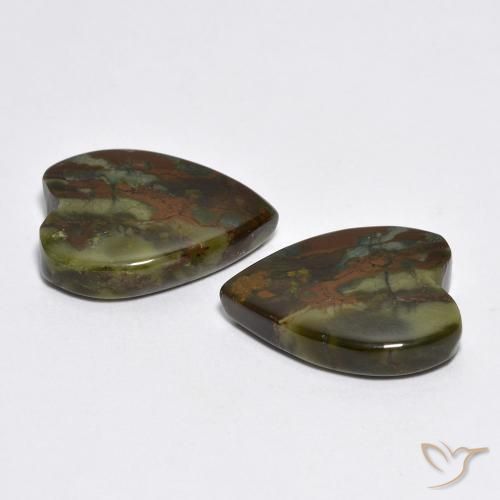 Gemme di Diaspro Multicolore naturale da 10.16 ct, Cuore, Opaco