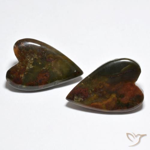 16.85ctw Naturale Multicolore Diaspro, Cuore, Opaco
