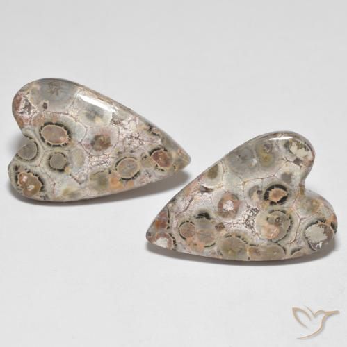 16.26ctw Naturale Multicolore Diaspro, Cuore, Opaco