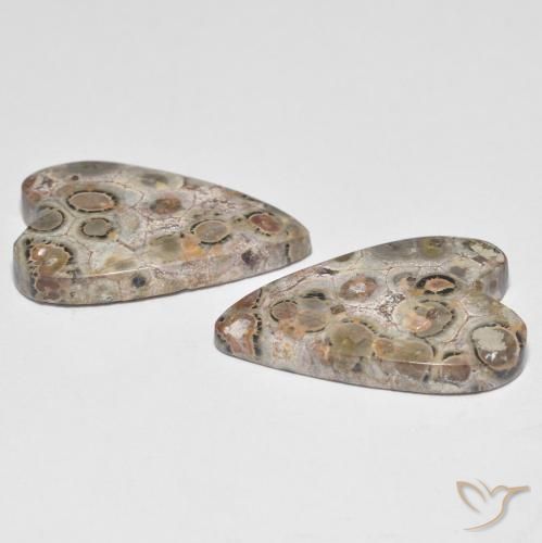 Gemme di Diaspro Multicolore naturale da 16.26 ct, Cuore, Opaco