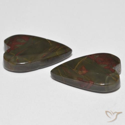 Gemme di Diaspro Multicolore naturale da 16.73 ct, Cuore, Opaco