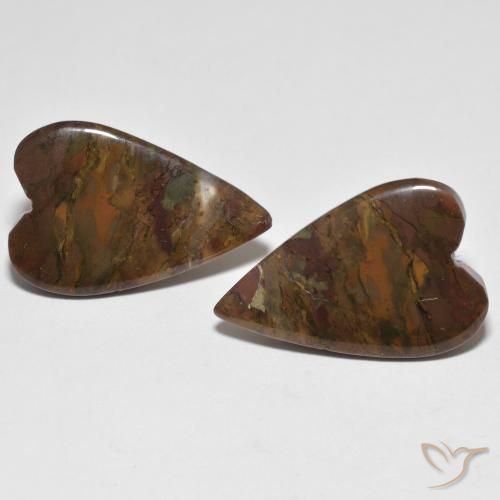 17.98ctw Naturale Multicolore Diaspro, Cuore, Traslucido