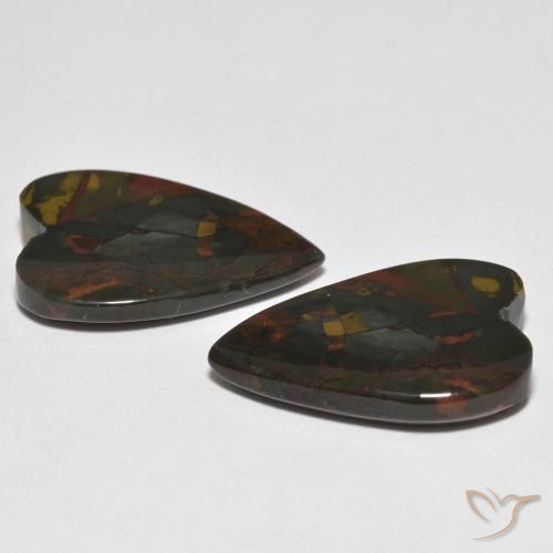 Gemme di Diaspro Multicolore naturale da 17.18 ct, Cuore, Opaco