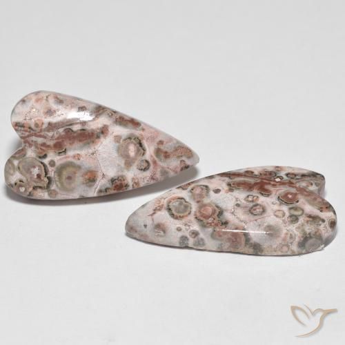 Gemme di Diaspro Multicolore naturale da 17.92 ct, Cuore, Opaco