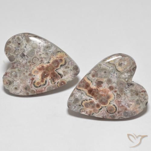22.13ctw Naturale Multicolore Diaspro, Cuore, Opaco