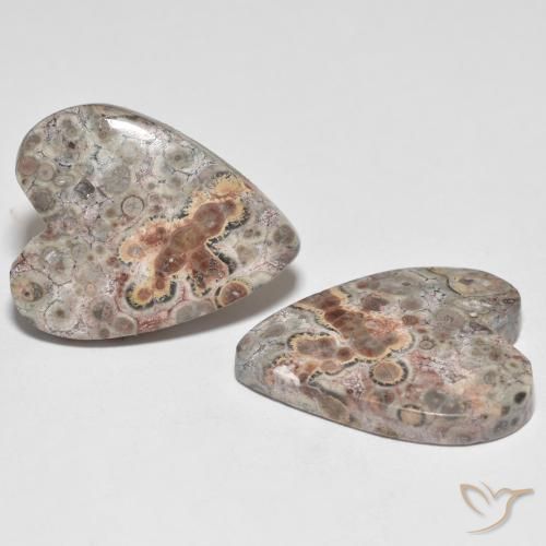 Gemme di Diaspro Multicolore naturale da 22.13 ct, Cuore, Opaco