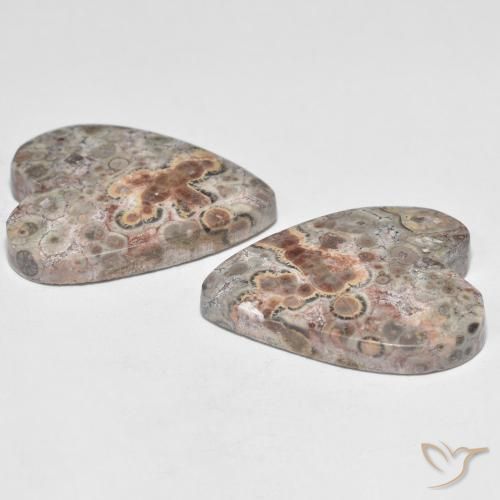Gemme di Diaspro Multicolore naturale da 22.13 ct, Cuore, Opaco