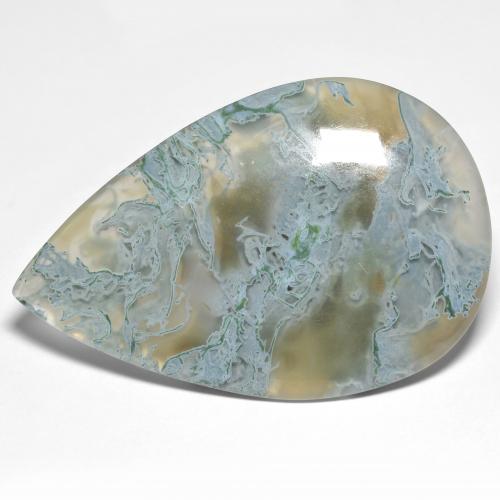 Diaspro naturale multicolore da 50,95 ct, taglio a pera, traslucido