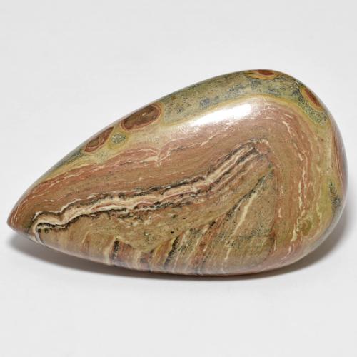 Diaspro naturale multicolore da 53,59 ct, taglio a pera, opaco