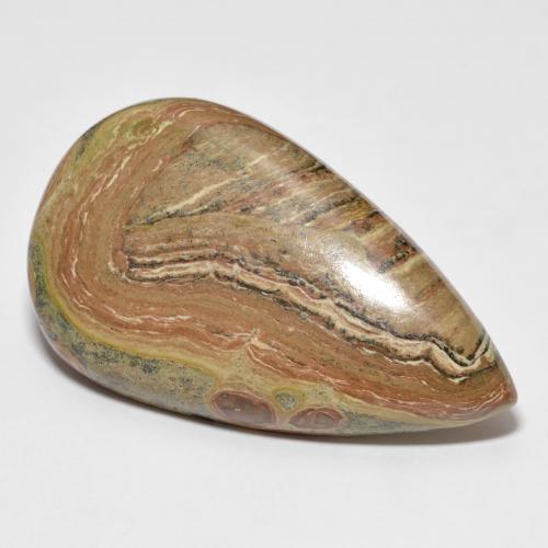 Diaspro naturale multicolore da 53,59 ct, taglio a pera, opaco