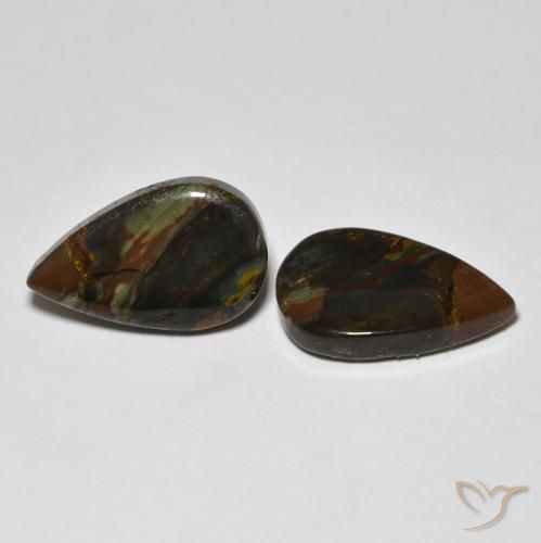 Gemme di Diaspro Multicolore naturale da 12.68 ct, Forma a pera, Opaco