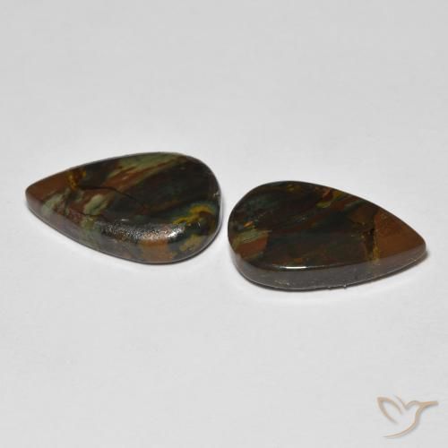 Gemme di Diaspro Multicolore naturale da 12.68 ct, Forma a pera, Opaco