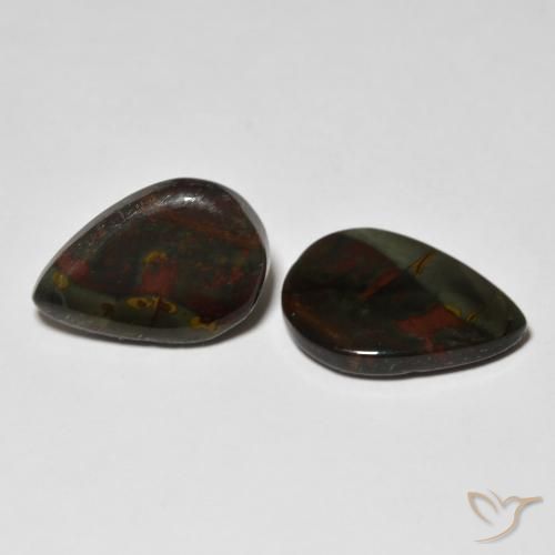 Gemme di Diaspro Multicolore naturale da 11.48 ct, Forma a pera, Opaco