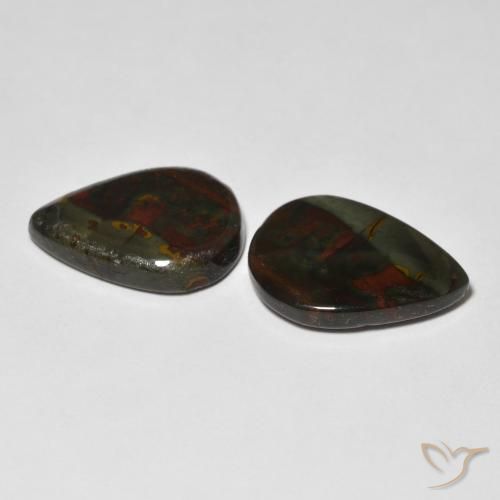Gemme di Diaspro Multicolore naturale da 11.48 ct, Forma a pera, Opaco