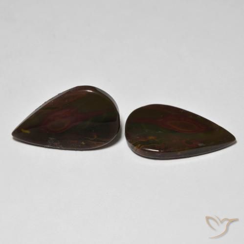 Gemme di Diaspro Multicolore naturale da 15.42 ct, Forma a pera, Opaco