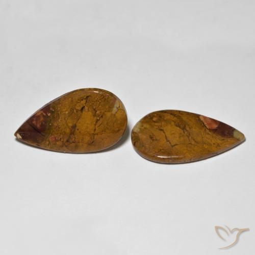 Gemme di Diaspro Multicolore naturale da 26.26 ct, Forma a pera, Opaco