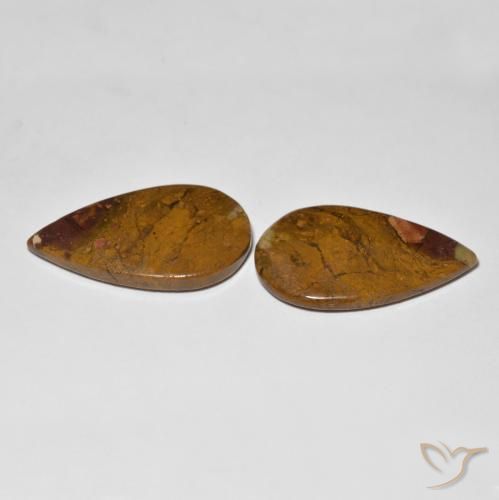 Gemme di Diaspro Multicolore naturale da 26.26 ct, Forma a pera, Opaco