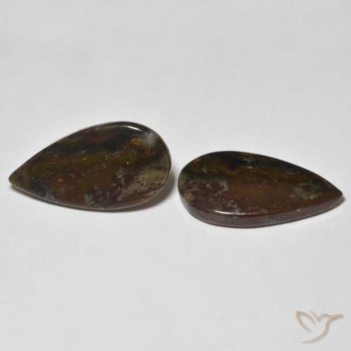 Gemme di Diaspro Multicolore naturale da 13.19 ct, Forma a pera, Opaco