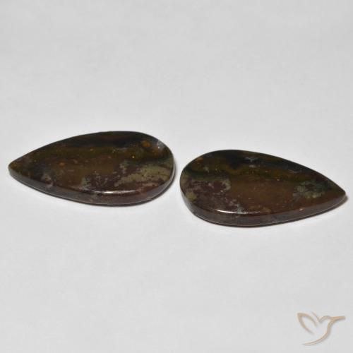 Gemme di Diaspro Multicolore naturale da 13.19 ct, Forma a pera, Opaco
